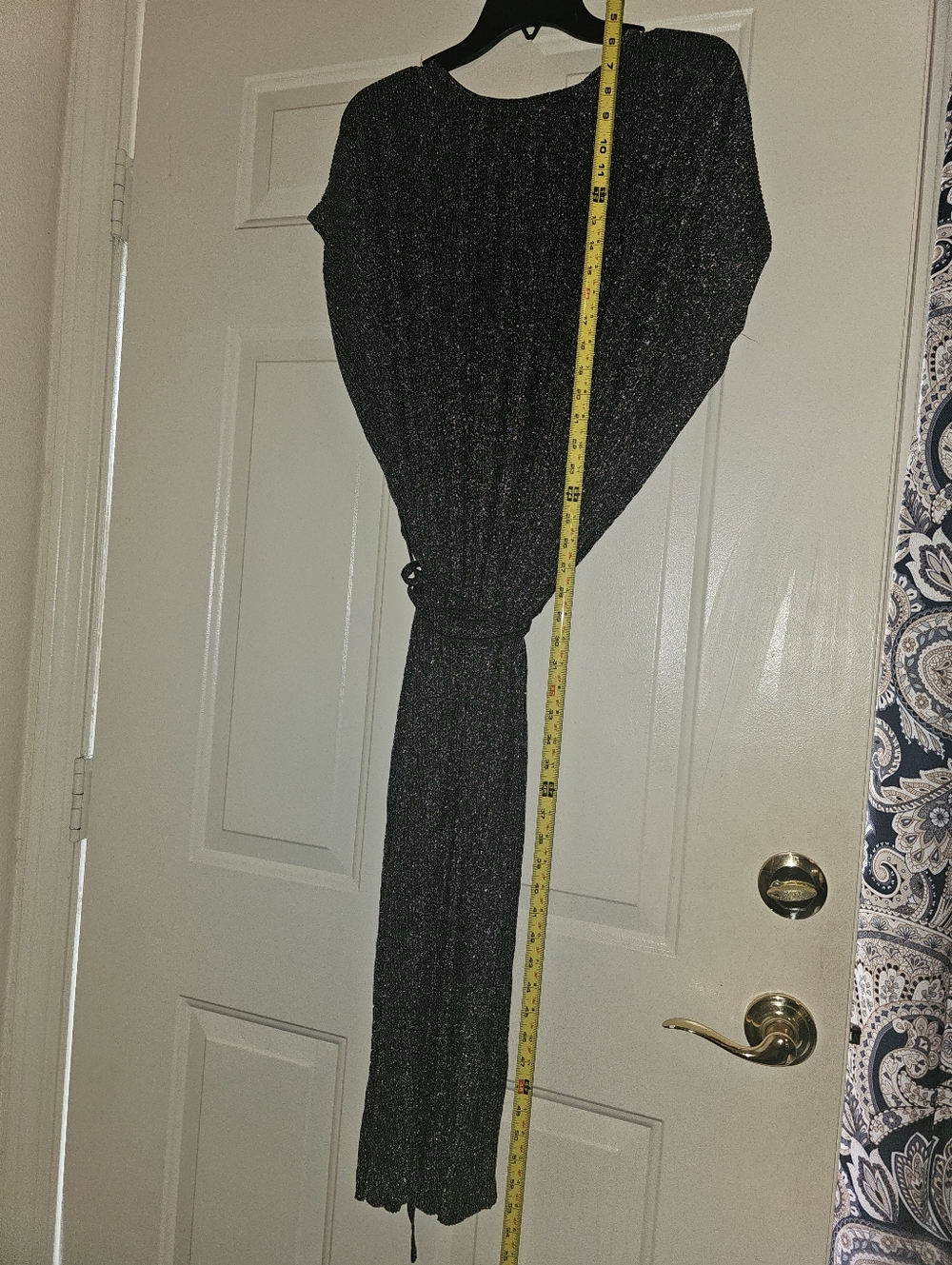 **City Chic Metallic Charcoal Midi Dress with Tie Waist - Very Light Weight - Picture 5 of 6